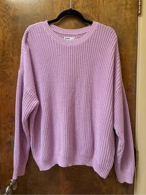 Sonoma Lilac Waffle Knit Crewneck Sweater